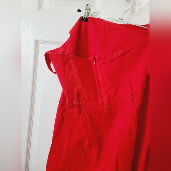 Anthropologie Seen Worn Kept Red Wide Leg Jumpsuit 8 - Picture 6 of 10